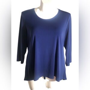 Susan Graver blue 3/4 scoop neck size tunic Size XL